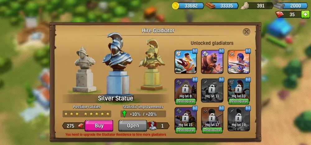 gladiator heroes statue hoarding