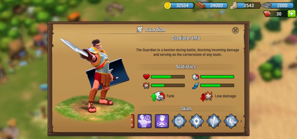 gladiator heroes sword and shield