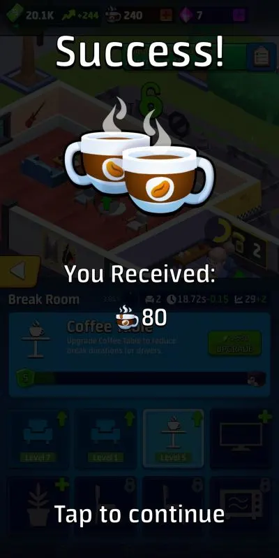 idle taxi tycoon milestone