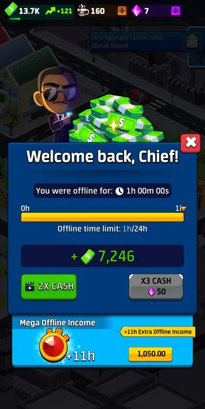 idle taxi tycoon offline income