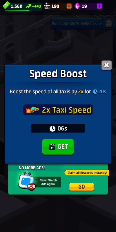 idle taxi tycoon speed boost