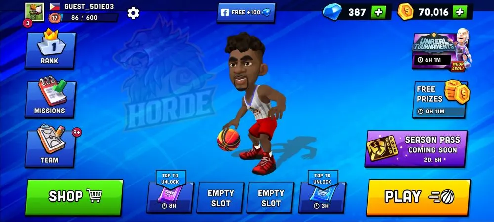 mini basketball home screen