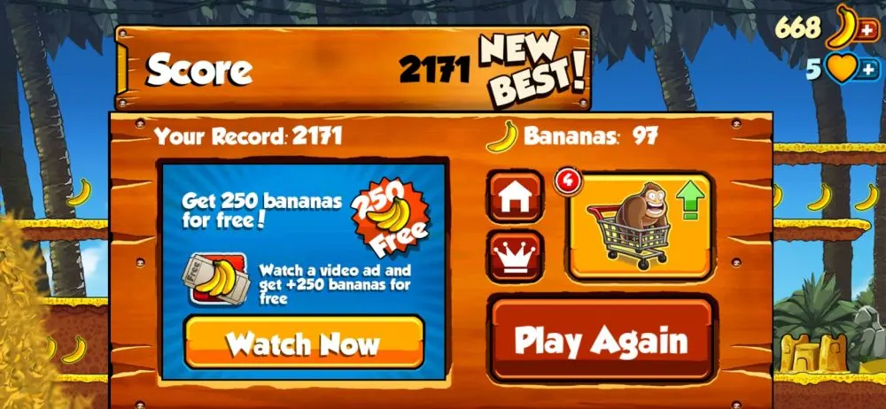 banana kong ad rewards