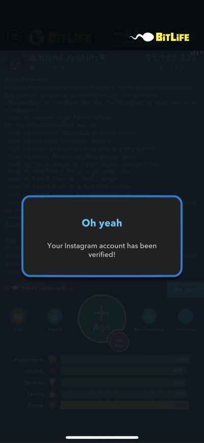 bitlife instagram account verification