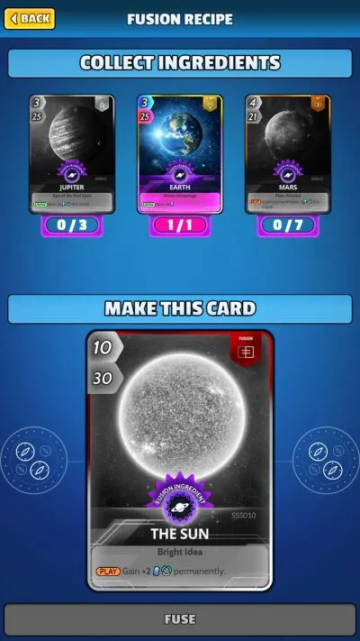 cards, universe and everything fusion recipe