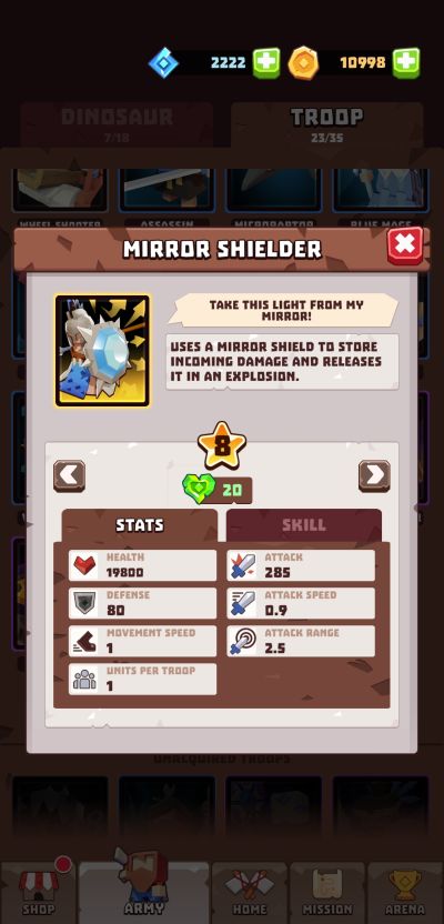 dino clash tribal war mirror shielder