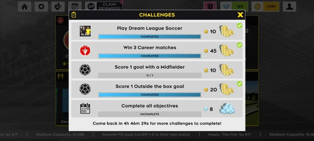 dream league soccer 2022 challenges