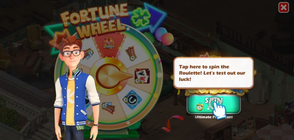 solitaire home design fortune wheel