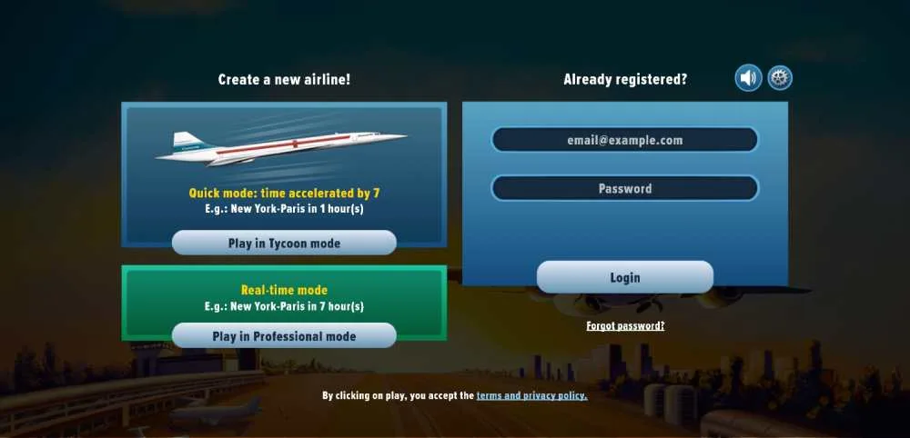 airlines manager game start