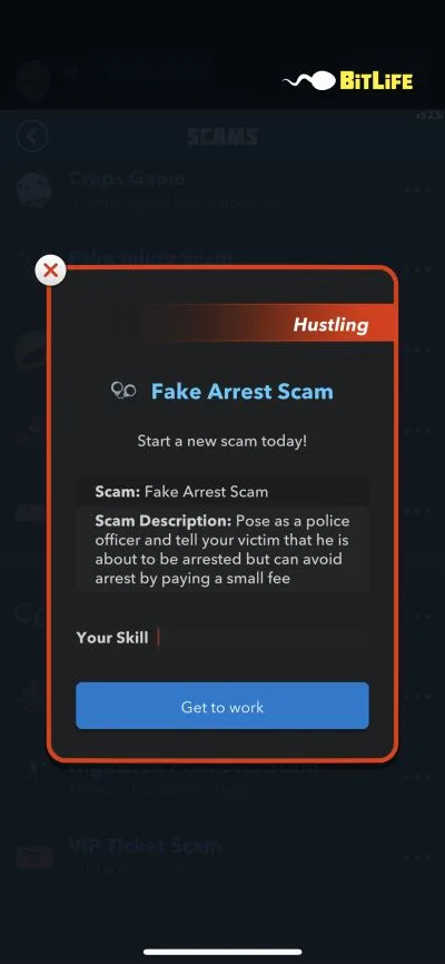 bitlife fake arrest scam