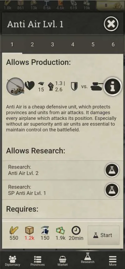 call of war anti air gun