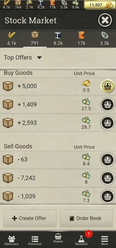 call of war market