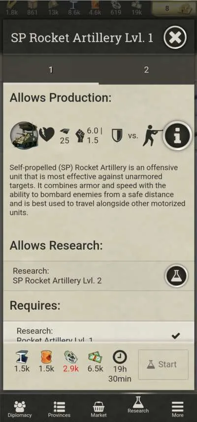 call of war sp rocket artillery