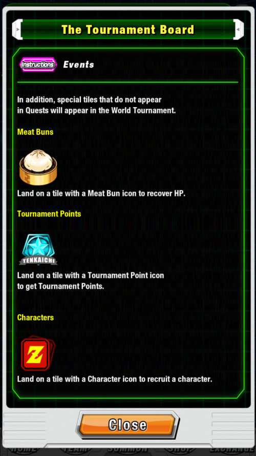 dragon ball z dokkan battle world tournament board items