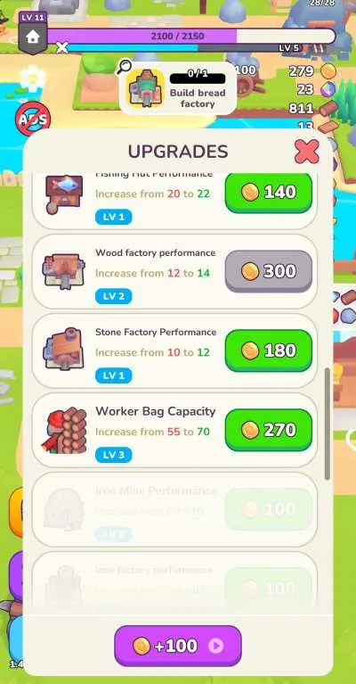 dreamdale remaining upgrades