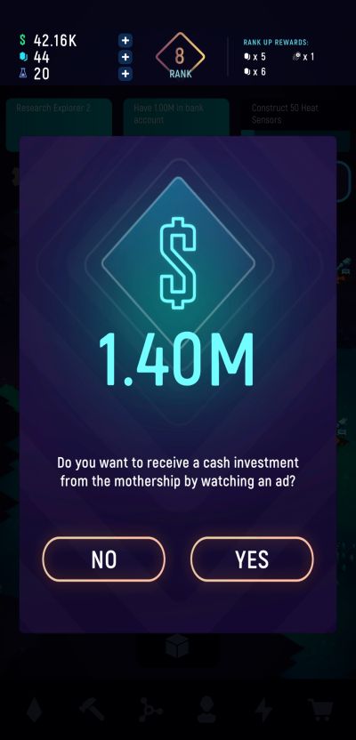 exominer idle miner universe cash investment