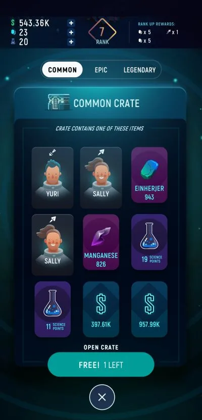 exominer idle miner universe free crate