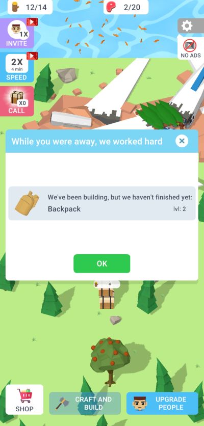isle builder click to survive backpack
