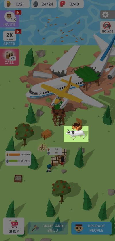 isle builder click to survive cow