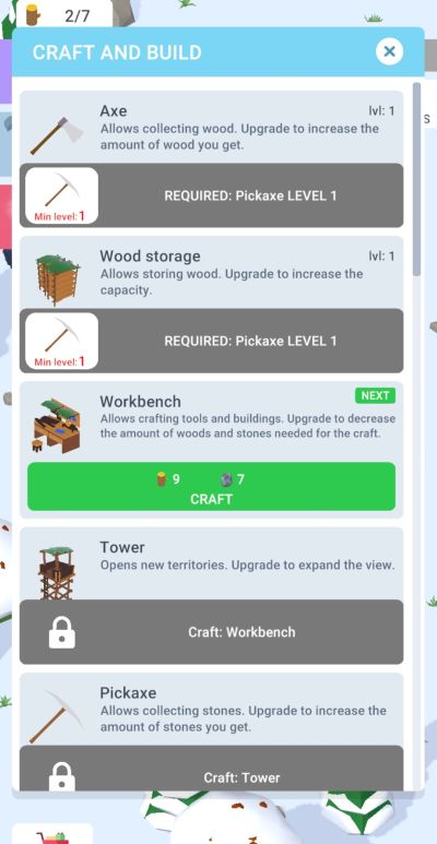 isle builder click to survive workbench