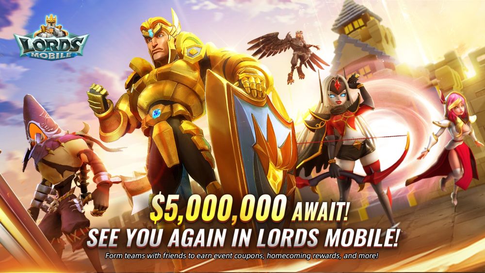 Lords Mobile Is Giving Away $5M Total in the Lords Homecoming Event, plus In-game Goodies with Trial by Fire