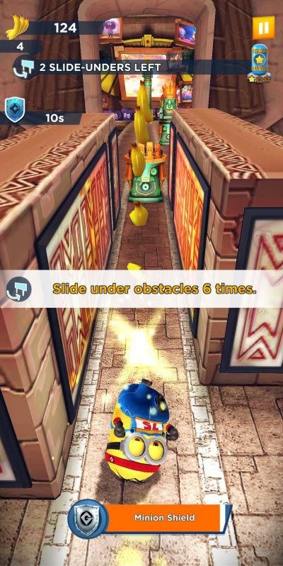 sliding under obstacles in minion rush