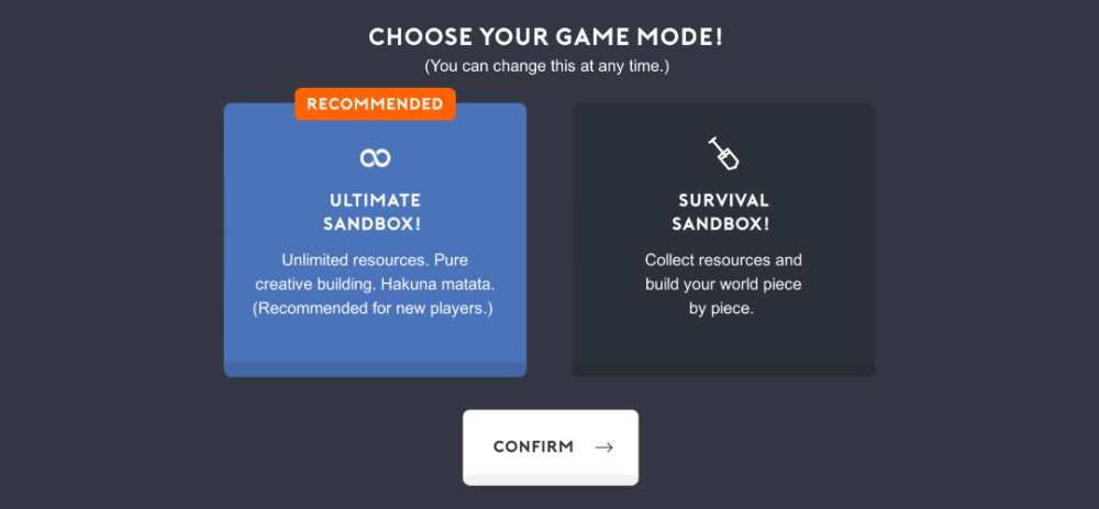 pocket build sandbox modes