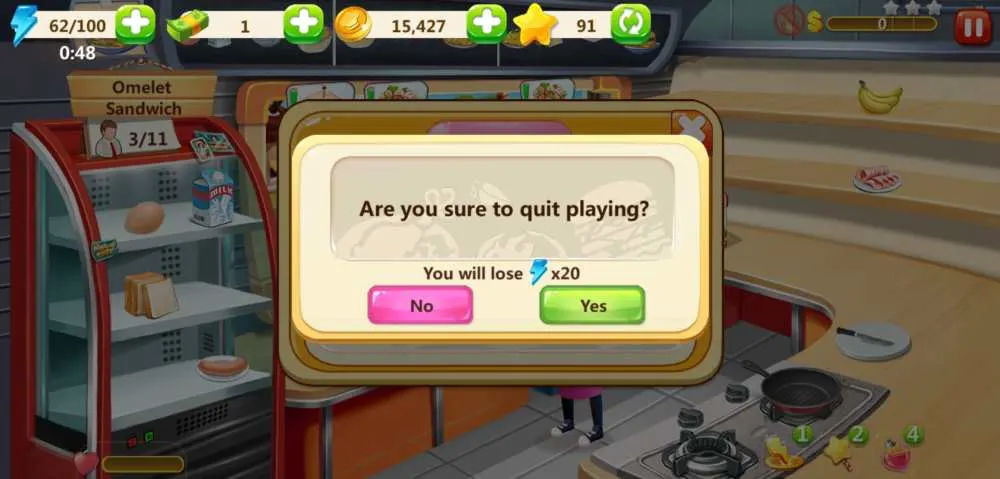 losing a level in rising super chef 2