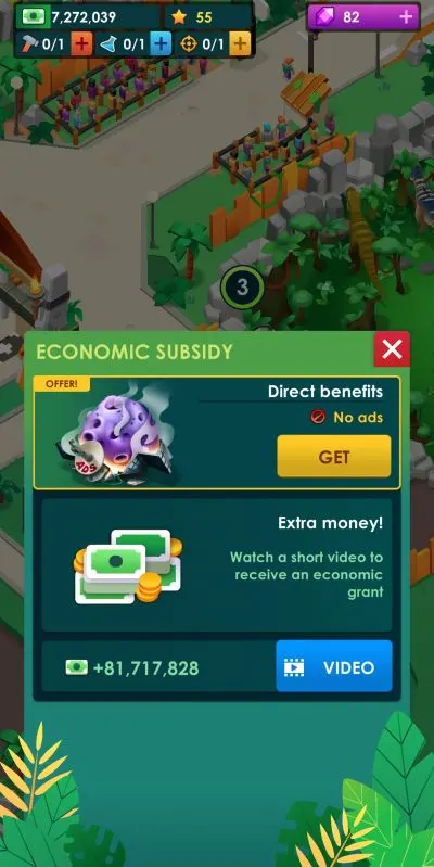 dinosaur park jurassic tycoon economic subsidy