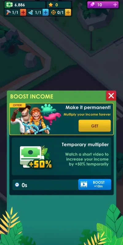 dinosaur park jurassic tycoon income boost