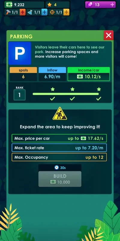 dinosaur park jurassic tycoon parking