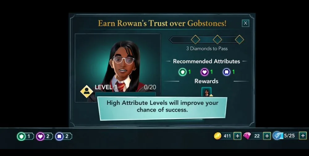 harry potter hogwarts mystery attribute level