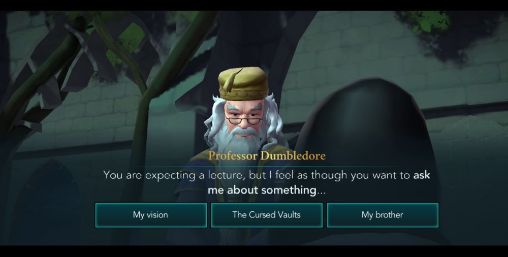 questioning professor dumbledore in harry potter hogwarts mystery 