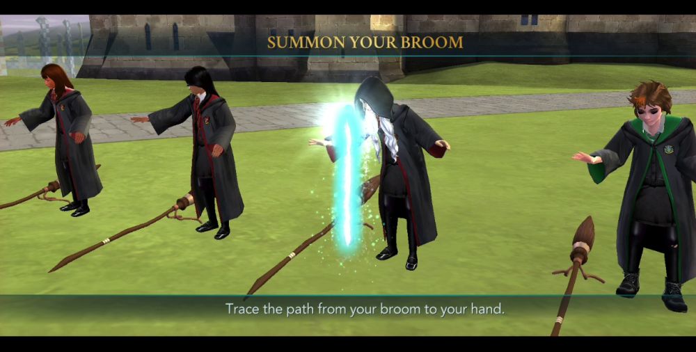 summoning broom in harry potter hogwarts mystery