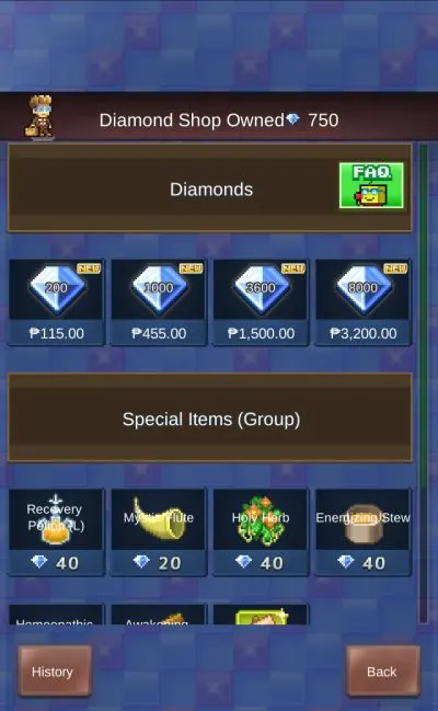 kingdom adventurers diamond shop