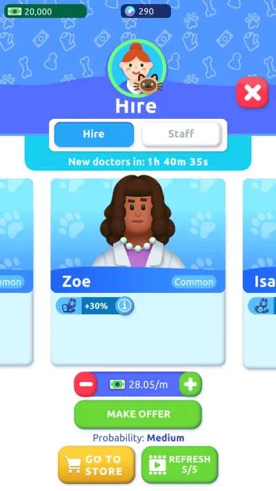 hiring in pet rescue empire tycoon