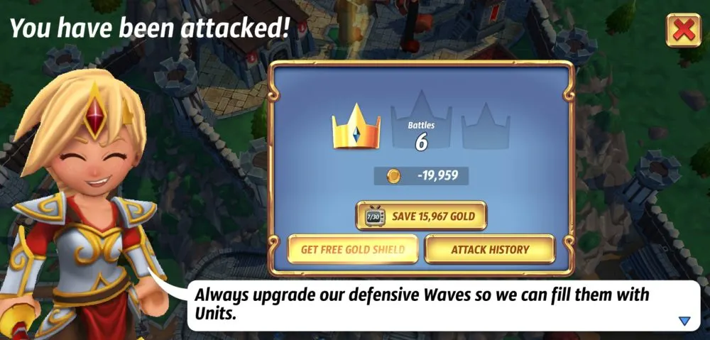 saving gold in royal revolt 2