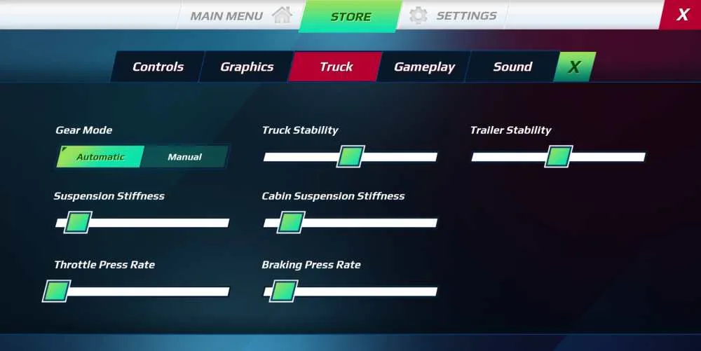 truckers of europe 3 truck settings