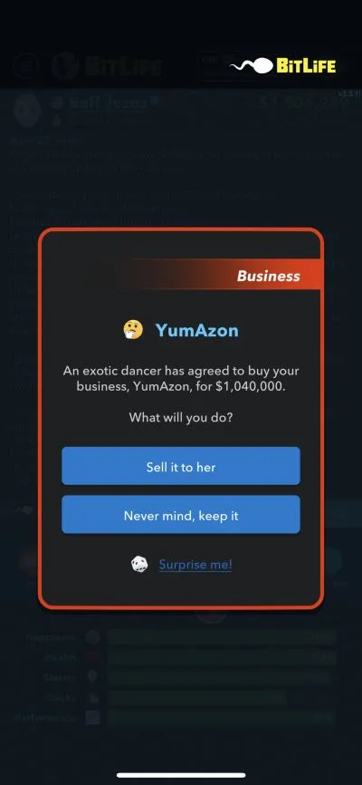 bitlife business offer