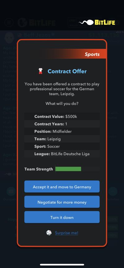 bitlife contract offer