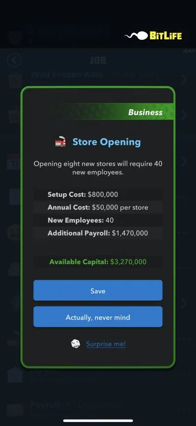 bitlife store opening