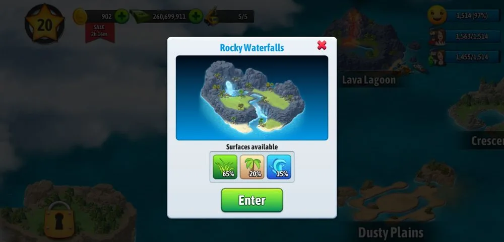 city island 5 rocky waterfalls