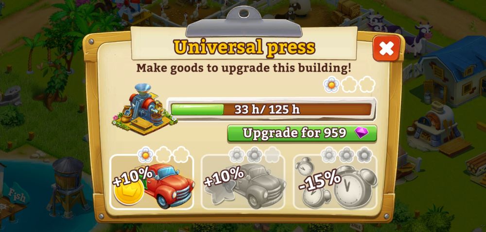 golden farm building upgrade