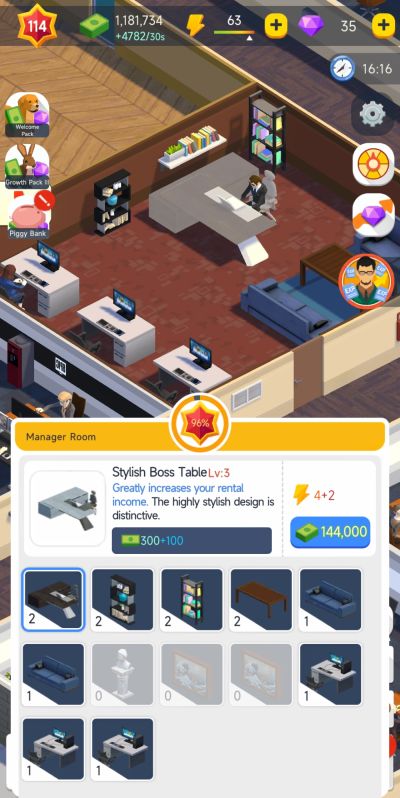 idle office tycoon manager room