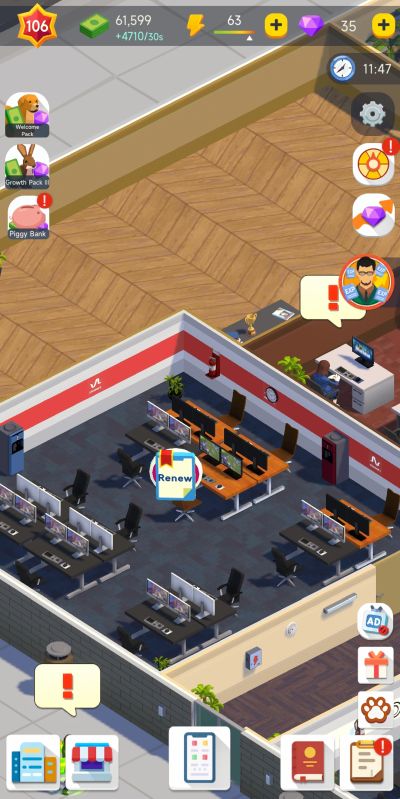 idle office tycoon office space