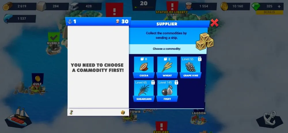 sea port cargo boat tycoon farm goods