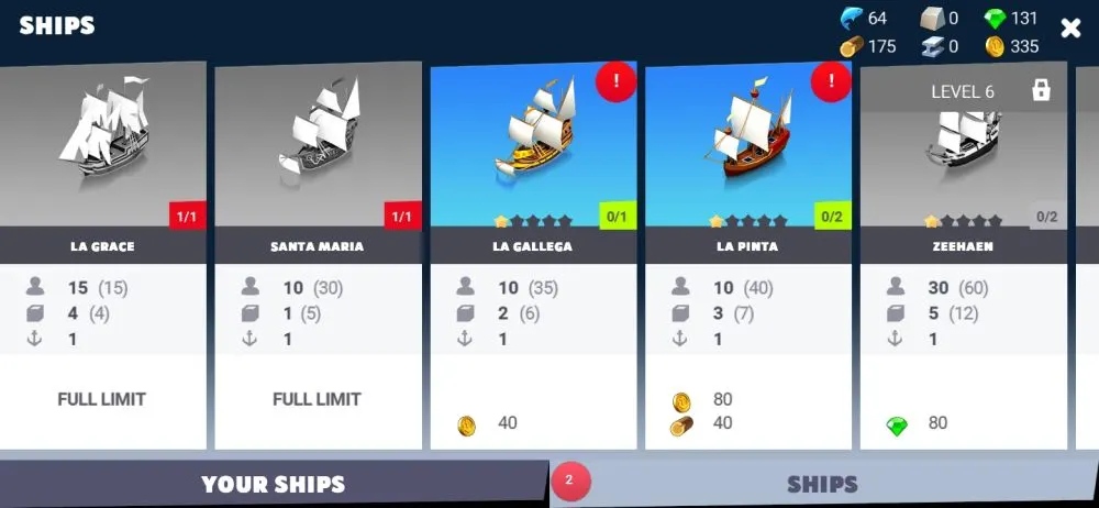 sea port cargo boat tycoon ship list