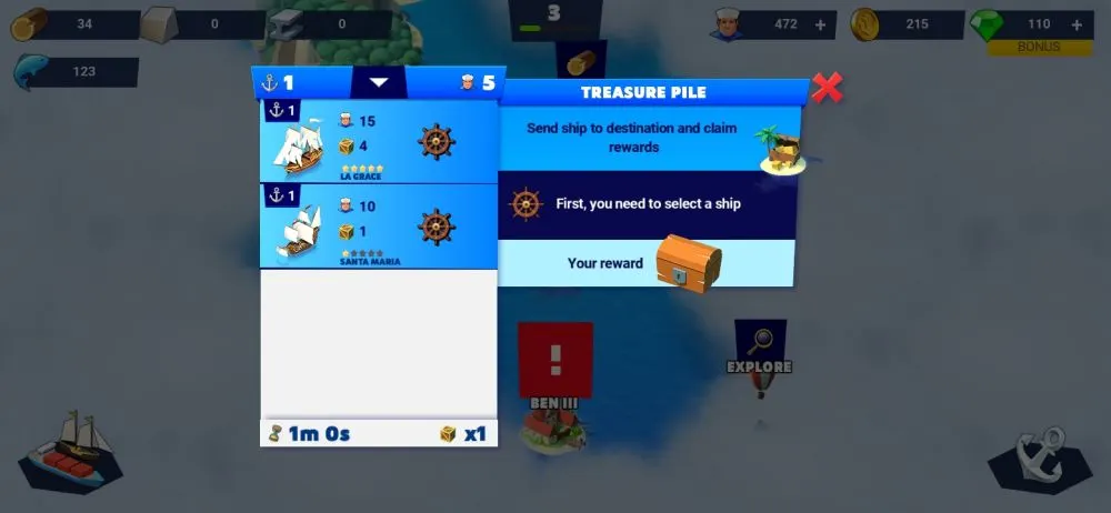 sea port cargo boat tycoon treasure