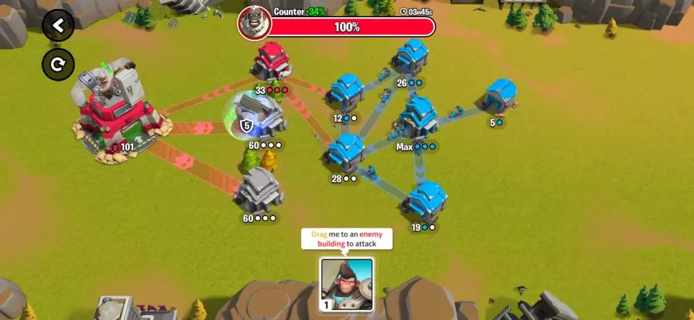 attacking enemy building in age of apes