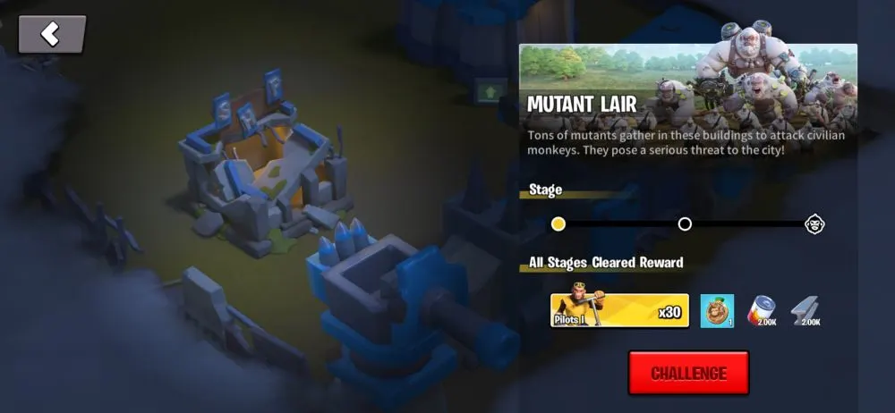 age of apes mutant lair challenge